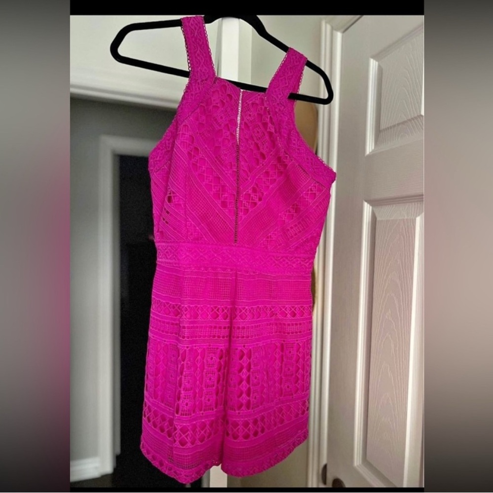 NWT Adelyn Rae Fuchsia Lace Romper